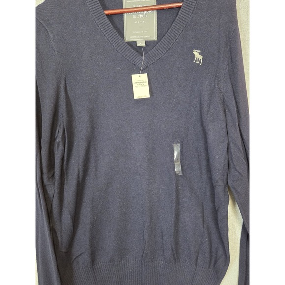 Abercrombie & Fitch Other - Abercrombie & Fitch Sweater Mens L Wool Mix V Neck Pullover Y2K Blue Preppy NEW